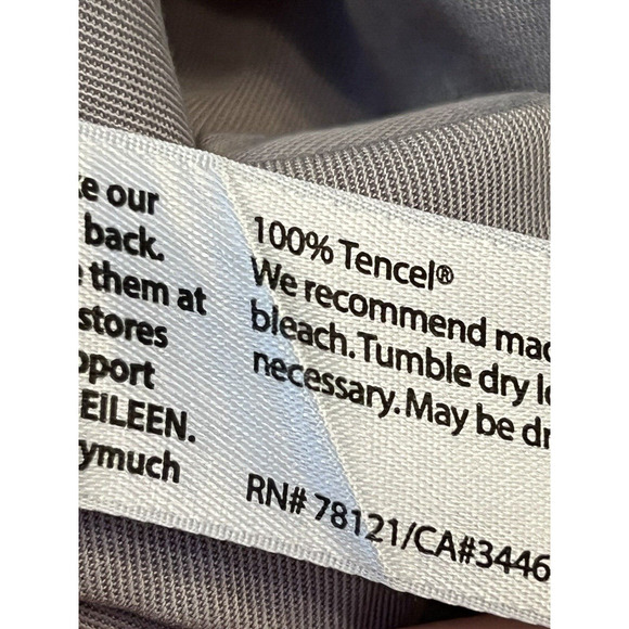 Eileen Fisher Women's Size 10 Gray Flat Front 100% Tencel Zip Up Pants - Picture 3 of 10